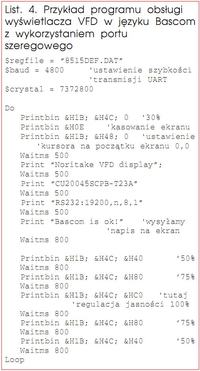 Jak sterować wyświetlaczem VFD CU20045SCPB-T23A w Bascom? Przykłady i wskazówki