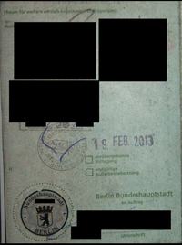 Checking out a car in DE - what the stamp should look like in the brief