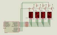Symulacja w Proteusie -multipleksowanie wyświetlaczy.