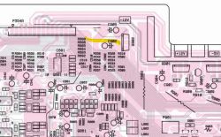 A section of a PCB diagram with capacitor C002 highlighted in yellow.