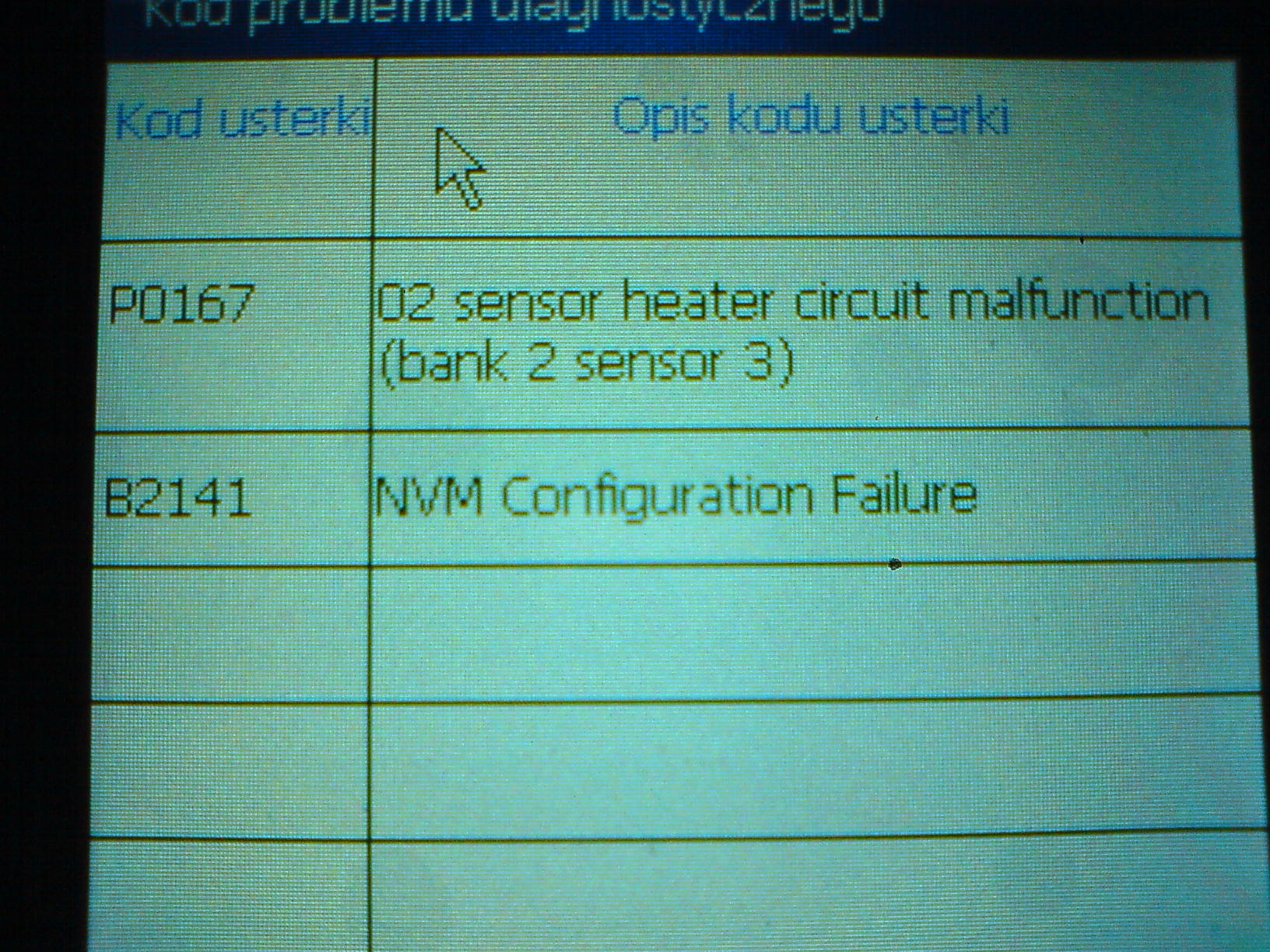 Błędy Ford 1.8TD zdiagnozowane Launch x431 - interpretacja kodów