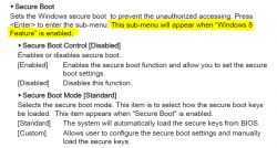 Zrzut ekranu instrukcji dotyczącej ustawień Secure Boot.