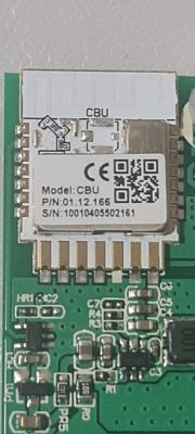 CBU Module on PCB CBU module on a circuit board, technical markings visible
