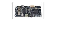 Electronic PCB module with micro USB port, audio jack, and SMD components on a white background