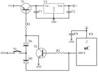 Zasilanie układów ATMega - układ załączania przyciskiem monostabilnym