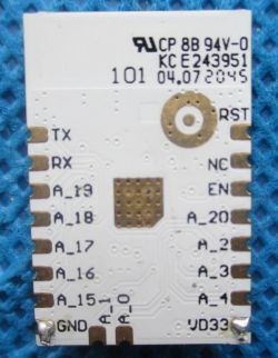 Electronic module with pin labels and serial numbers.