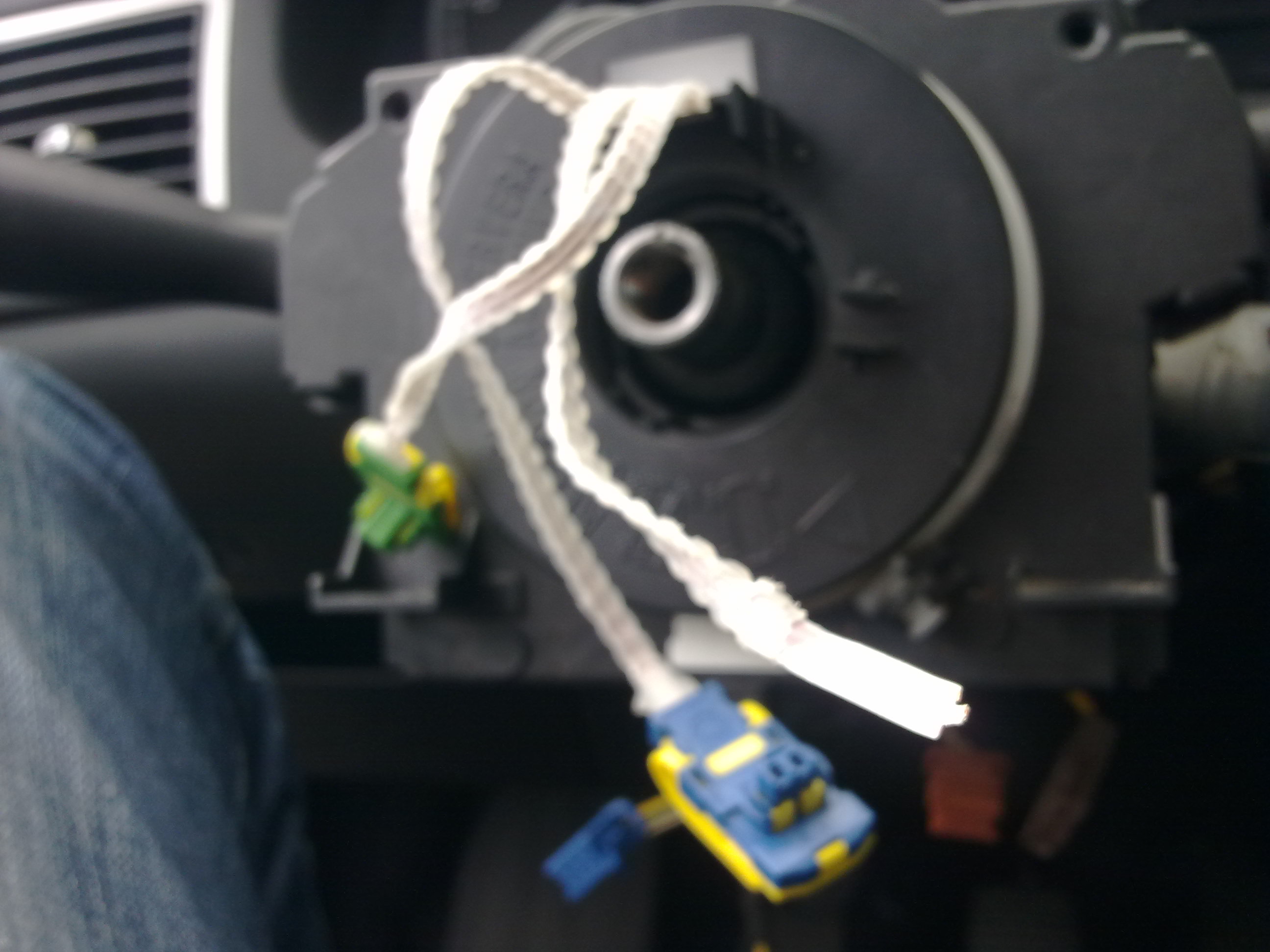 Przełącznik zespolony, przerwany kabel. Peugeot 307