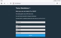 Screenshot der Netzwerkkonfigurationsoberfläche von Temu Steckdose 1.