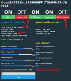 Screenshot of the OpenBK7231N user interface with errors in displayed data.