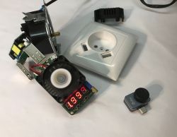 Flush-mounted electrical socket with USB - interior, minitest, thermal imaging (overheating test)