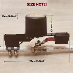 Tokatuker WiFi Valve Controller - Dimensions Tokatuker WiFi Valve Controller with dimensions in millimeters and inches.
