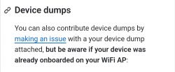 Screenshot of instructions for device dumps on GitHub.