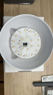 Interior of Smart Light with LED Circuit Board Interior of a smart light with a visible circular circuit board featuring LED diodes.