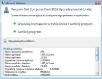 Dell 1537 - Aktualizacja BIOS nie powiodła się, komunikat błędu przy wersjach A09-A11