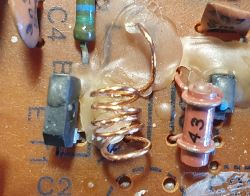 Interior of an old Polish radio receiver UNITRA Sniezka R-207
