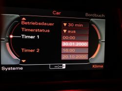 Audi A6 C6 3.0TDI 2010 - Ogrzewanie postojowe/WEBASTO nie można zmienic daty