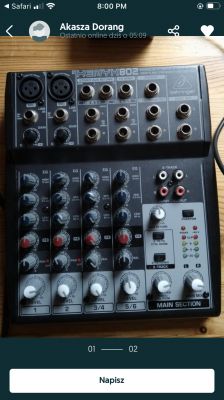 Ustawienie equalizera dla basu w kolumnach VONYX VPS122A i mixerze Behringer XENYX 802