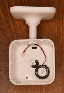 Interior of GNCC GC2 camera housing with speaker and wiring visible