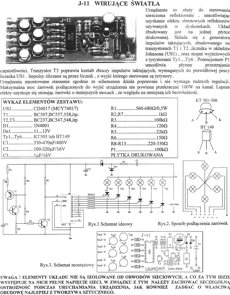 Schemat i opis elementów do J-11 wirujących świateł - gdzie znaleźć?