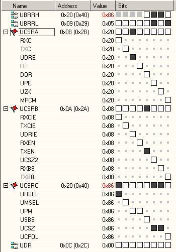 [mega8][asm] uart - jedynka na najstarszym bicie danych ?