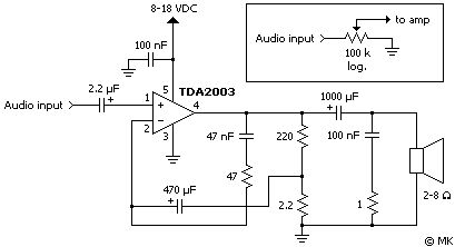 TDA2003 - wzmacniacz bez PCB, szumy i buczenie przy 9V 1,2A, co robić?