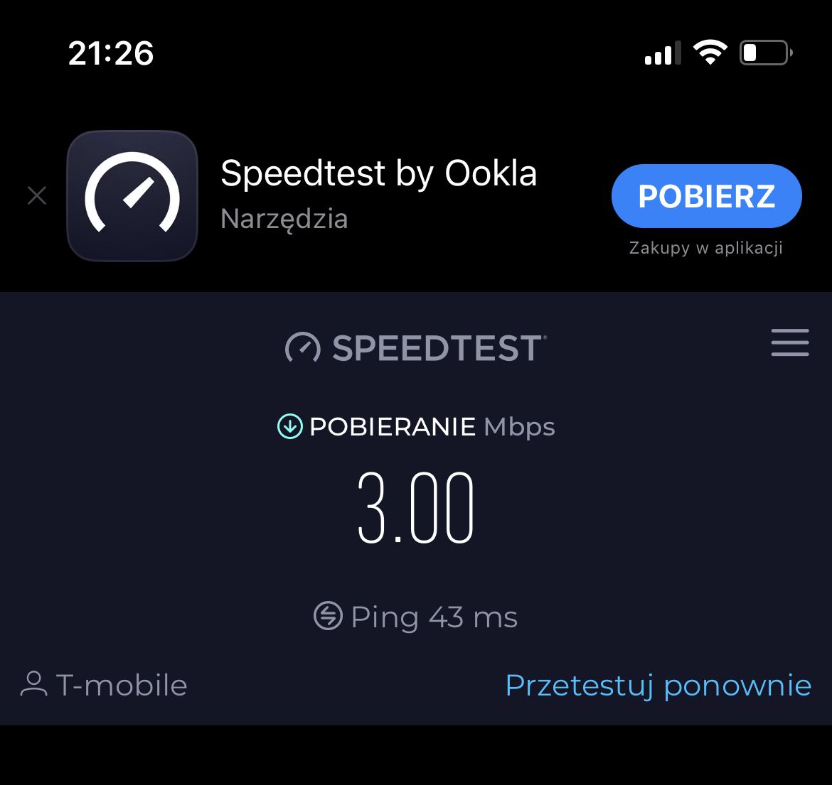 Tmobile mobilnydomowy problem z prędkościami