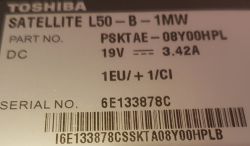 toshiba/Satellite/L50-B-1MN - Laptop kompletna zima, uszkodzony 4G08 eprom