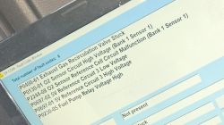 Wyświetlacz z błędami diagnostycznymi z Opcom.