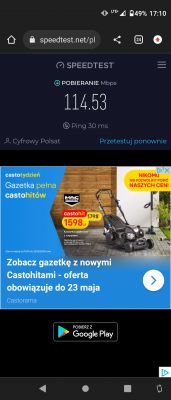 Antena do TP-Link MR400 w środowisku miejskim - Plus/Cyfrowy Polsat, Żuromin