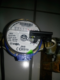 A water meter with an impulser, i.e. a work of automation - a partisan. A water meter with an impulser, i.e. a work of automation - a partisan.
