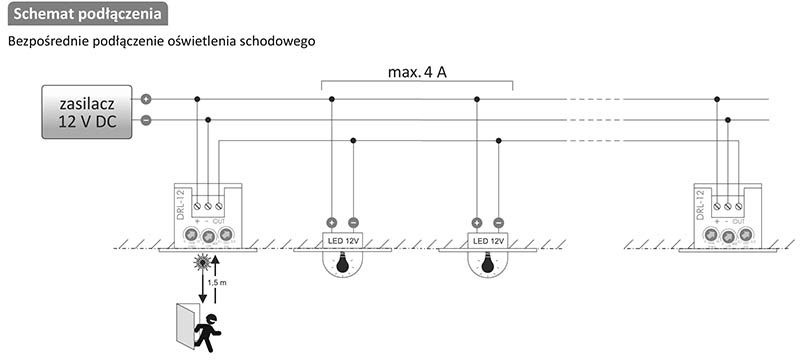 Sterowanie łączników schodowych za pomocą czujników ruchu.