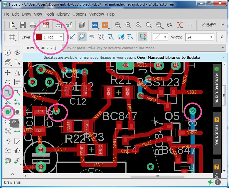 Tworzenie i wstawianie zworków w Eagle - poradnik krok po kroku