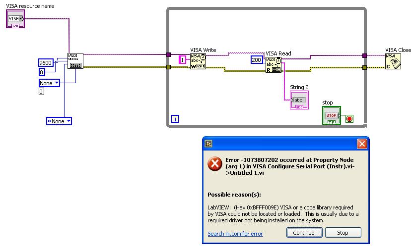 Jak skonfigurować VISA SERIAL w LabVIEW dla ATMEGA 8? Błąd przy ...