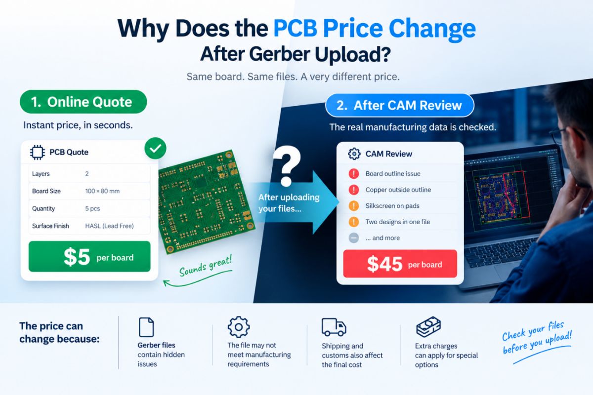 Why Does the PCB Price Change After Gerber Upload? What CAM Actually Finds Before Production