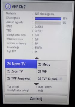 Brak sygnału na multipleksie po instalacji wzmacniacza AMP2 z OBI