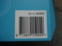 Barcode of Article 3202887 Barcode label on a blue background with article number 3202887.