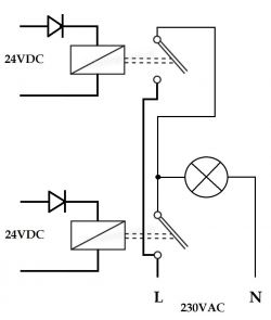 Gate operator HATO 180 - Connection of an external 230V lamp via relay
