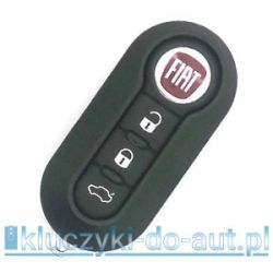Czarny pilot do samochodu Fiat z trzema przyciskami do otwierania, zamykania drzwi i bagażnika.