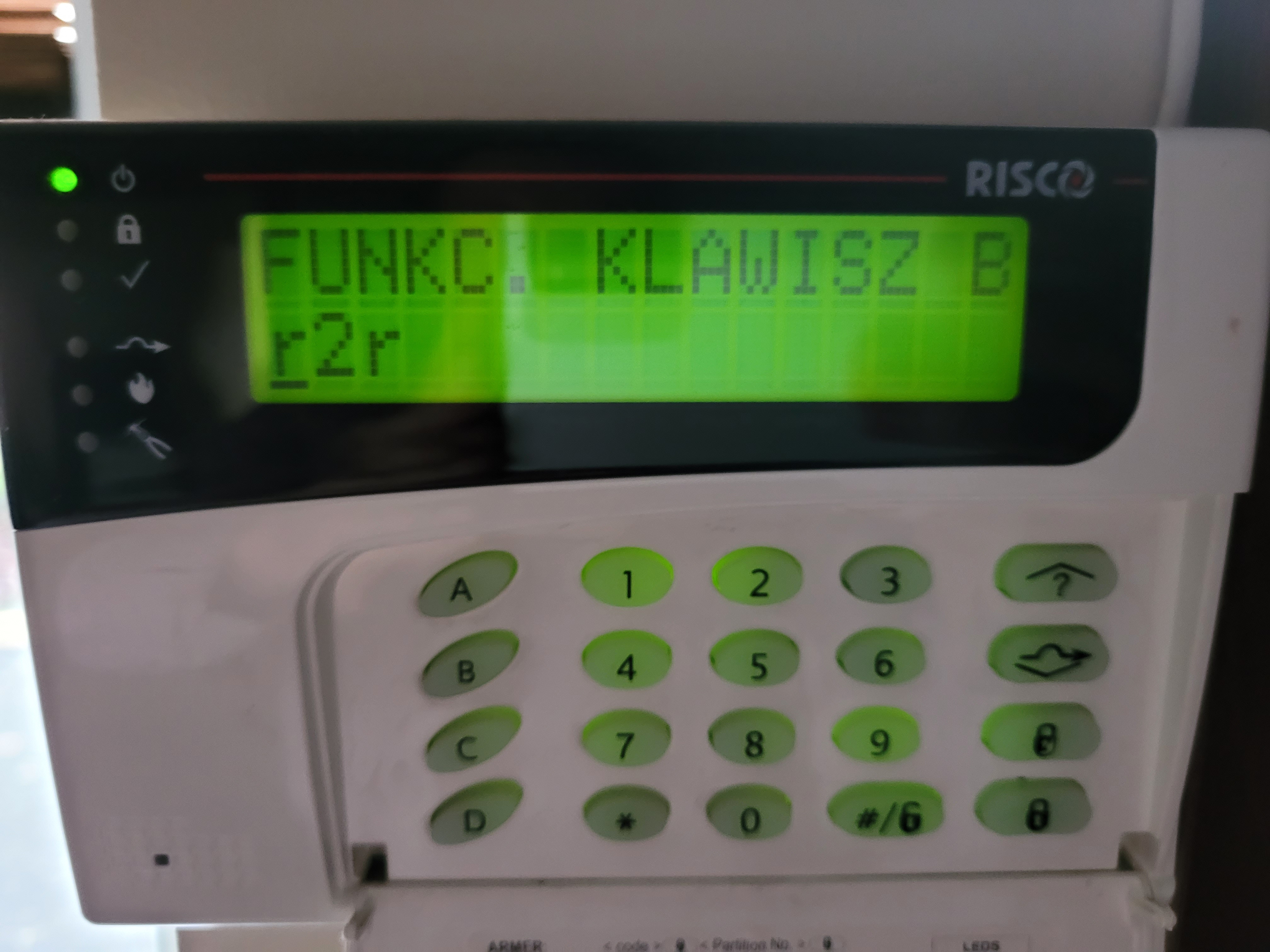 Panel Id Risco Jak ustawić klawisze funkcyjne w centrali Risco 116 bez kodu?