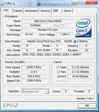 Podkręcanie core 2 duo E8200 na płycie asus P5Q-EM