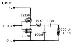 Schemat układu z elementami elektronicznymi i połączeniami.