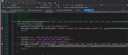 Screenshot from Microsoft Visual Studio editor showing C code for MQTT function in OpenBK7231T project