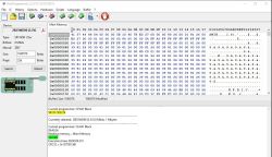 Screenshot of the NeoProgrammer application showing memory readout from ZB25WD80 flash chip via CH341 Black programmer.