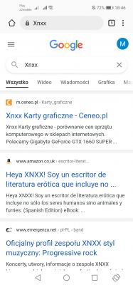 Nie mogę w telefonie wyszukiwac treści dla dorosłych