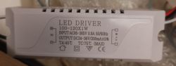 Zasilacz LED z oznaczeniami: 100–120x1W, AC85–265V, DC24–36V/200mA, TA45°C, TC75°C