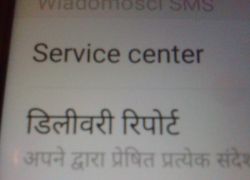 Sharp B10, część menu jest opisana "krzaczkami"