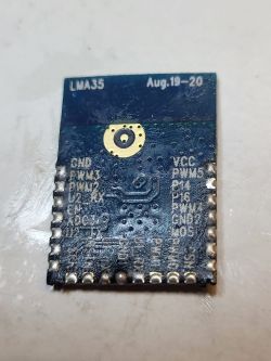 Close-up of an LMA35 chip with AUG. 19-20 marking.