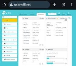 Panel konfiguracyjny routera TP-Link z ustawieniami sieciowymi.