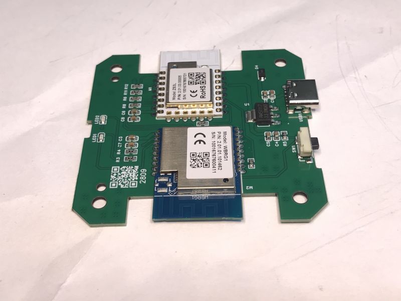 Green circuit board with mounted modules labeled WBRG1 and Z3L.