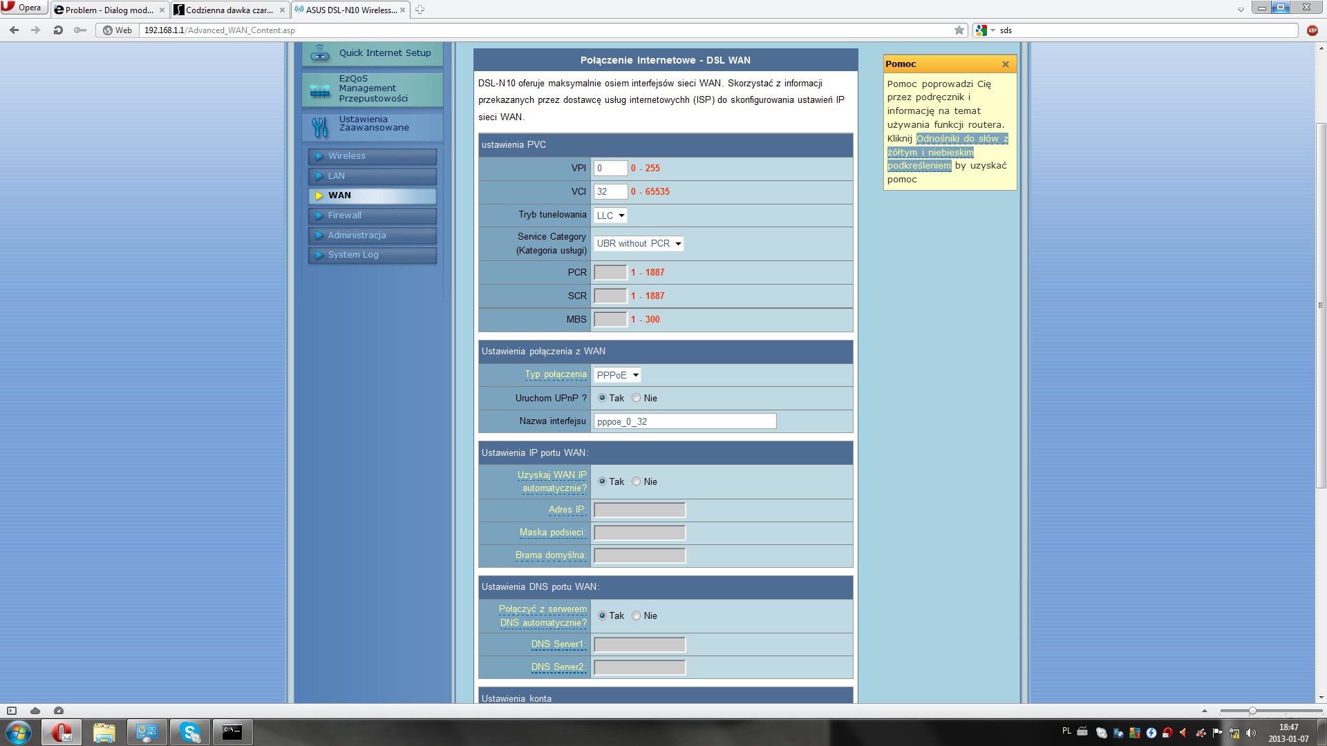 Problem Dialog modem, router ASUS DSLN10 elektroda.pl